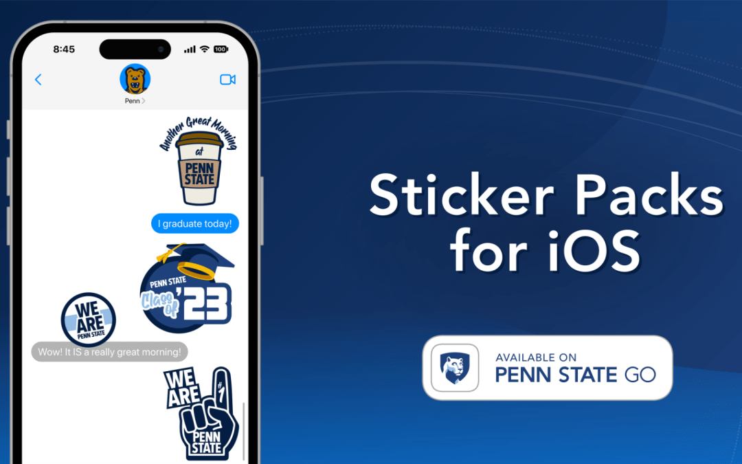 New Sticker Packs for iOS are available via Penn State Go.